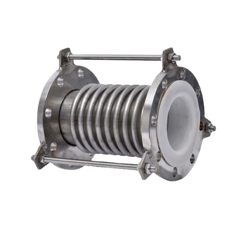 Stainless Steel Bellows Compensator with PTFE Lining, Flanged Metal Expansion Joint