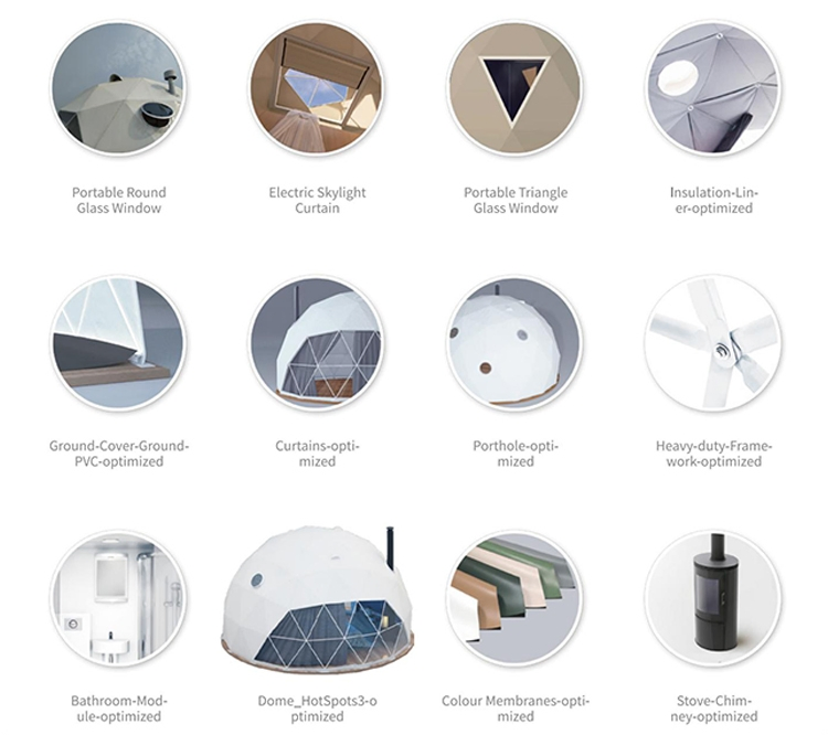 Storm-Resistant Dome Glamping Tent with Reinforced Steel Frame