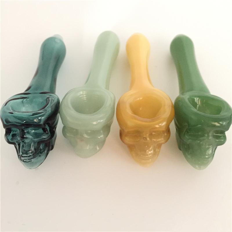 Factory Oil Burner Pipes Thick Skull Smoking Hand Skull Glass Pipe