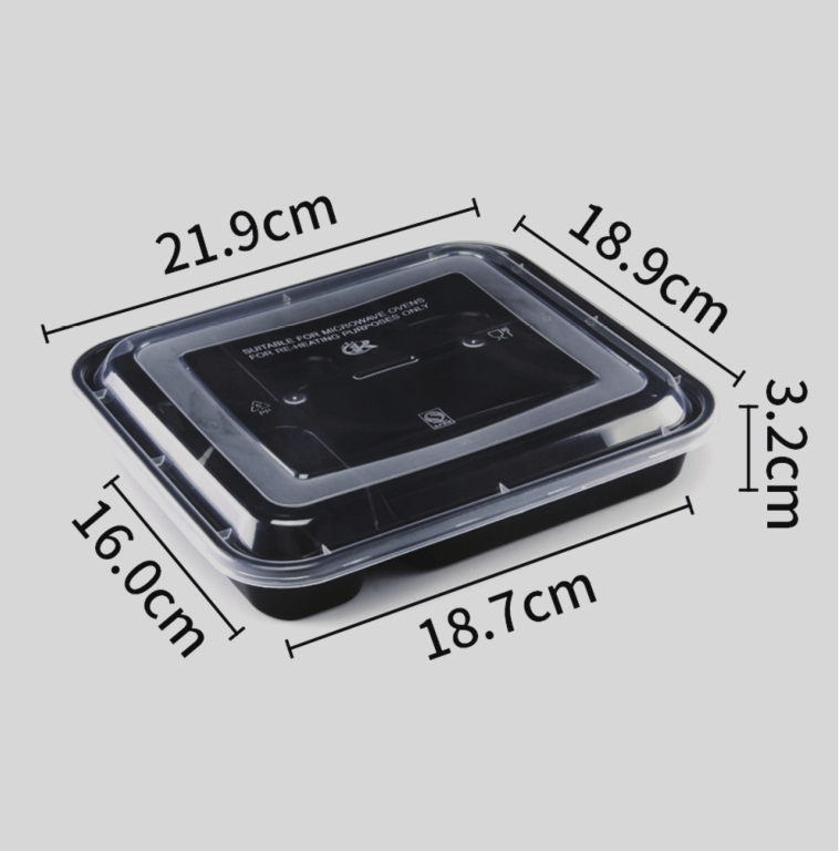 Disposable Food Box 21oz, Plastic Storage Container with Lids, Square Food Meal Prep Box Bento to Go for Gym Office Microwave