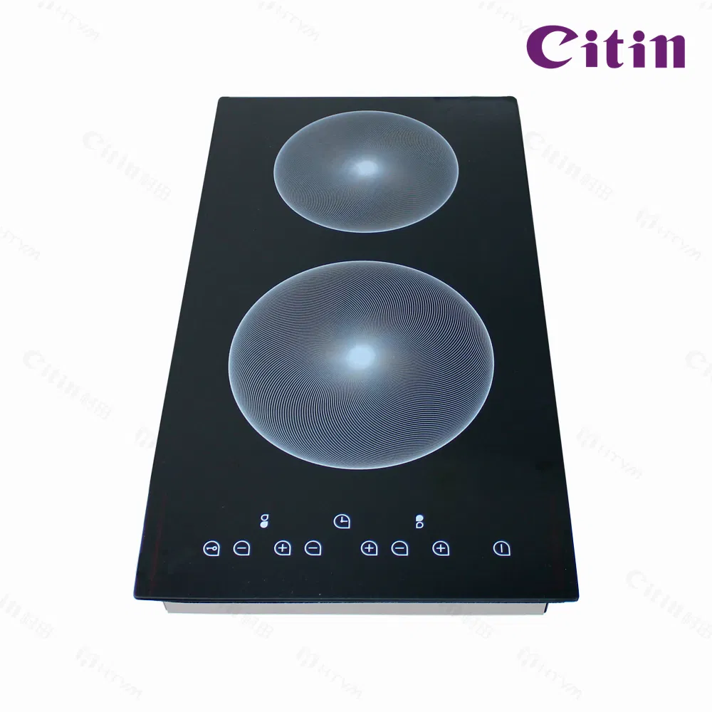 Dual-Zone Vertical Ceramic Cooktop – Built-in Electric Hob with Touch Panel