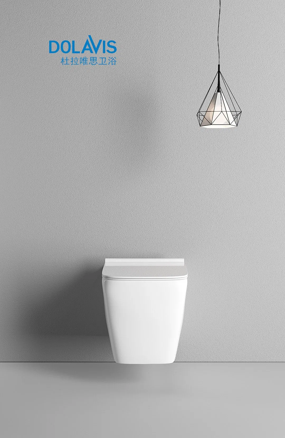 White Square Rimless Toilet Sanitary Ware Washdown Toilet Bathroom Wc Ceramic Wall Hung Toilet