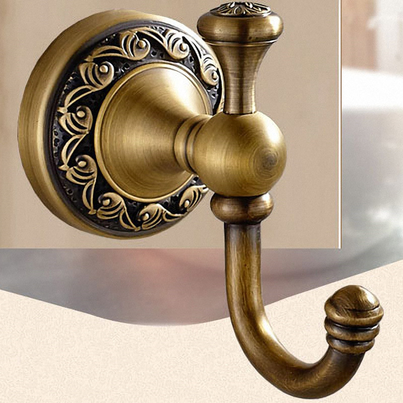 Antique Brass Carved Towel Paper Holder Bathroom Towel Rack Bathroom Accessories Set