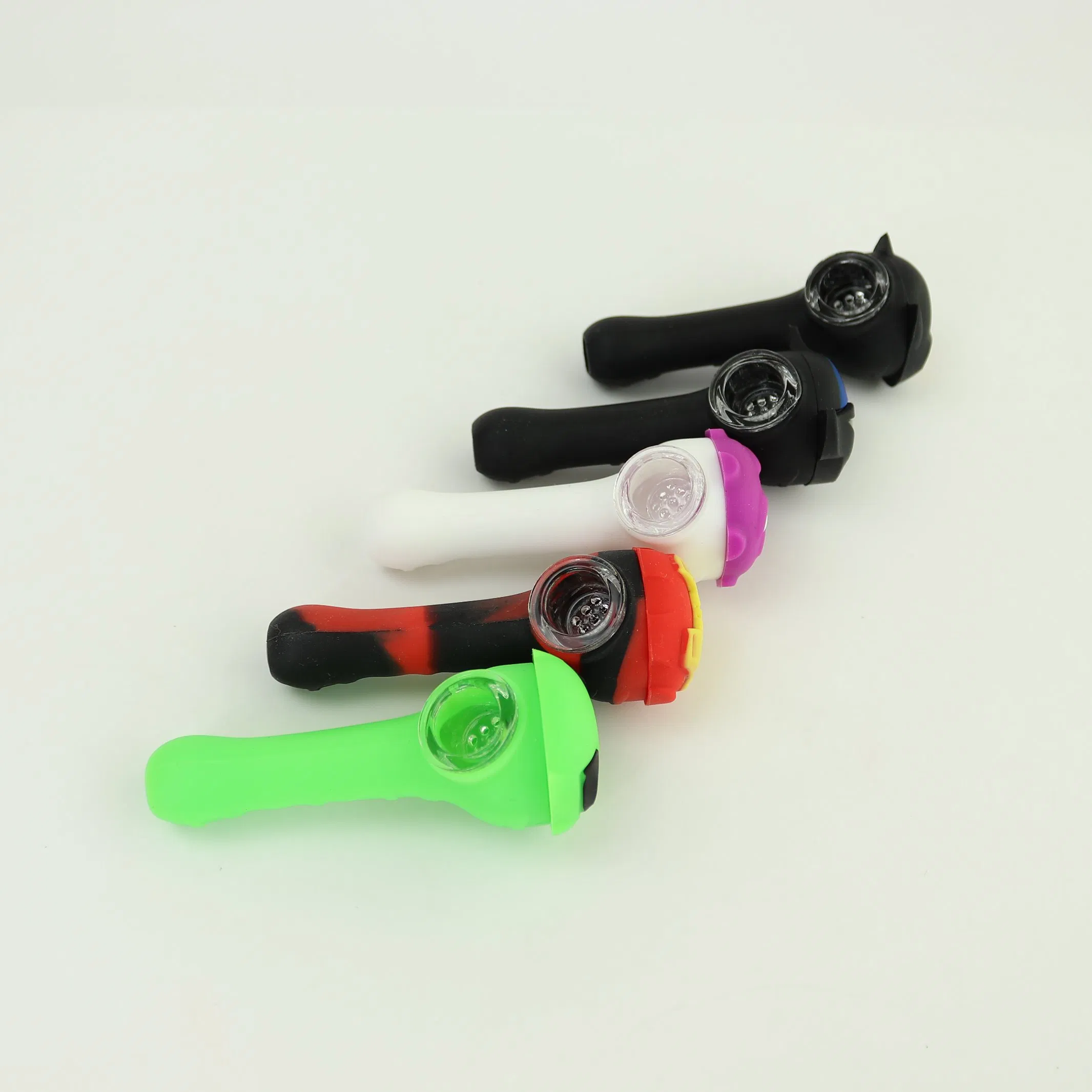 Mini Silicone Smoking Pipe with Glass Bowl
