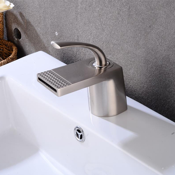 Sanitary Ware Hot Cold Water Tap Single Lever Bathroom Brass Waterfall Basin Mixer Faucet