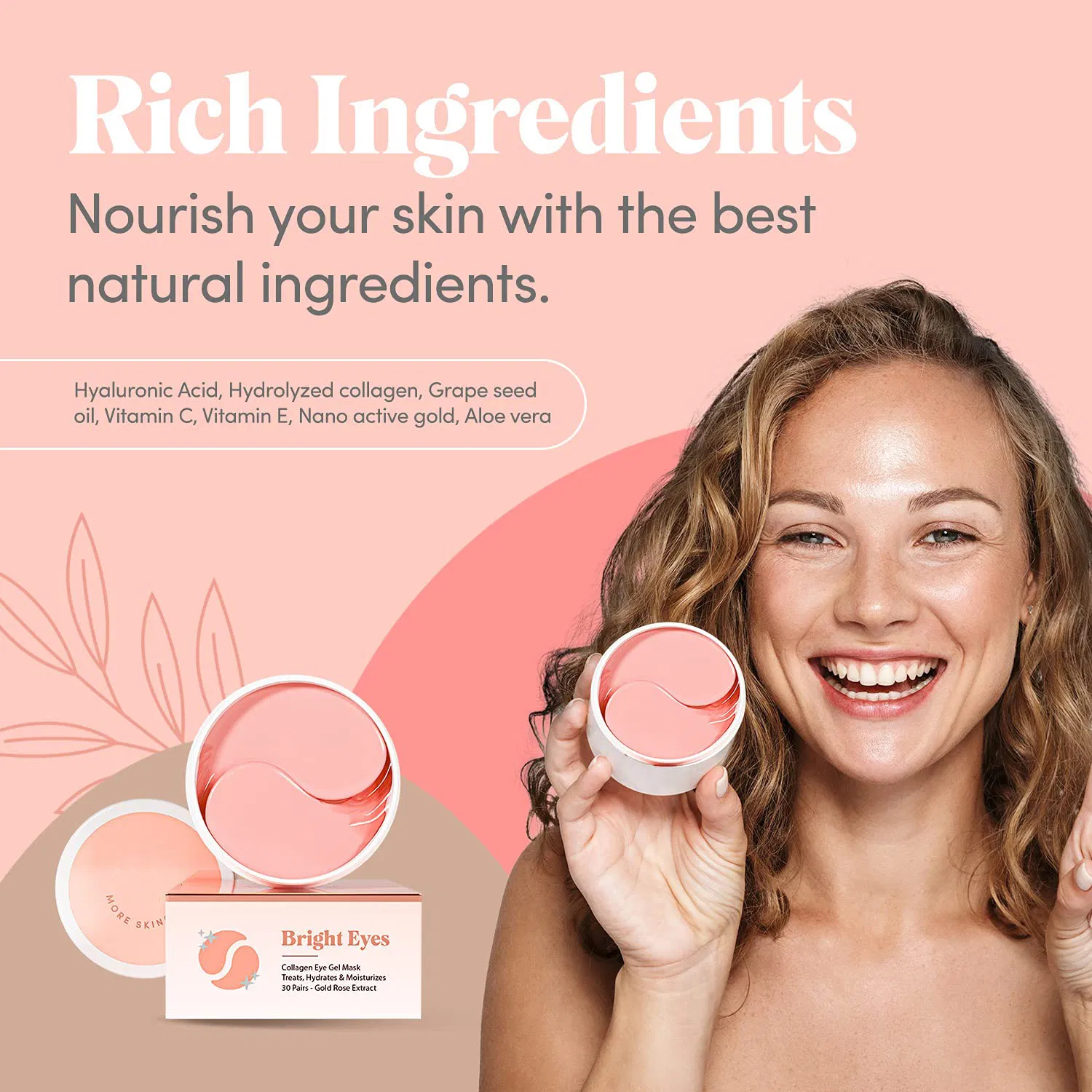 Private Label Dark Circle Hyaluronic Acid Collagen Crystal Eye Pad Patch Mask