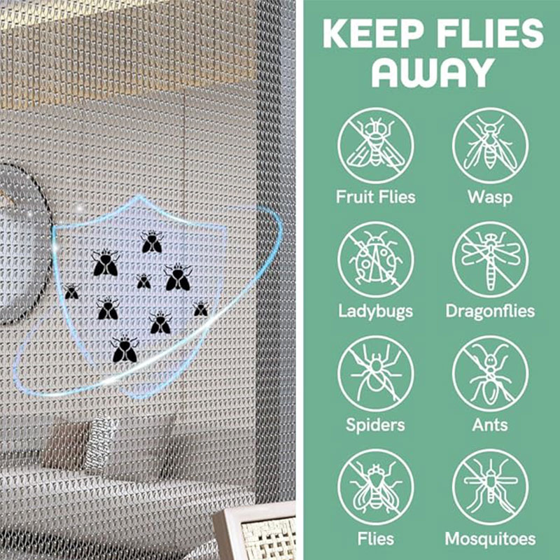 Hot Sale Chain Link Fly Screens Aluminium Chain Curtains Cheap Price Colorful Chain Link Fly Screens for Window Roll Down