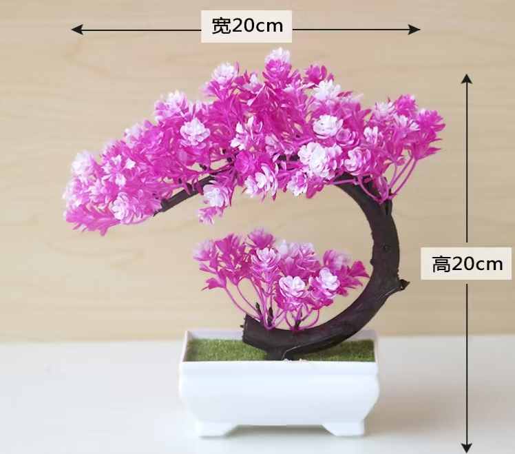 Бонсай искусственный зеленое дерево в горшке