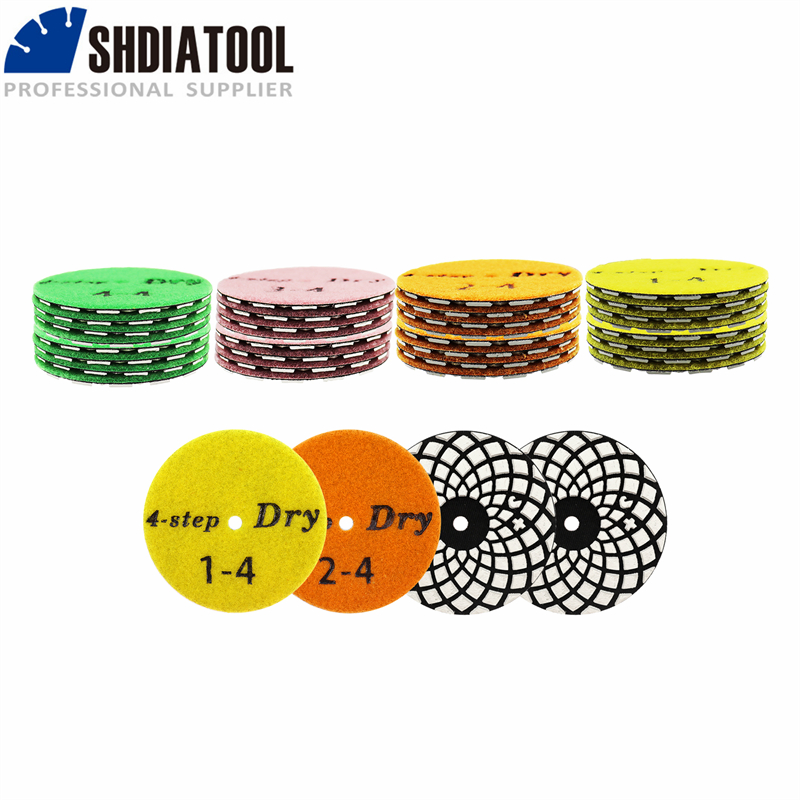 10 Sets 4-Steps Diamond Resin Polishing Pad Wet Flexible Polishing Resin Tools