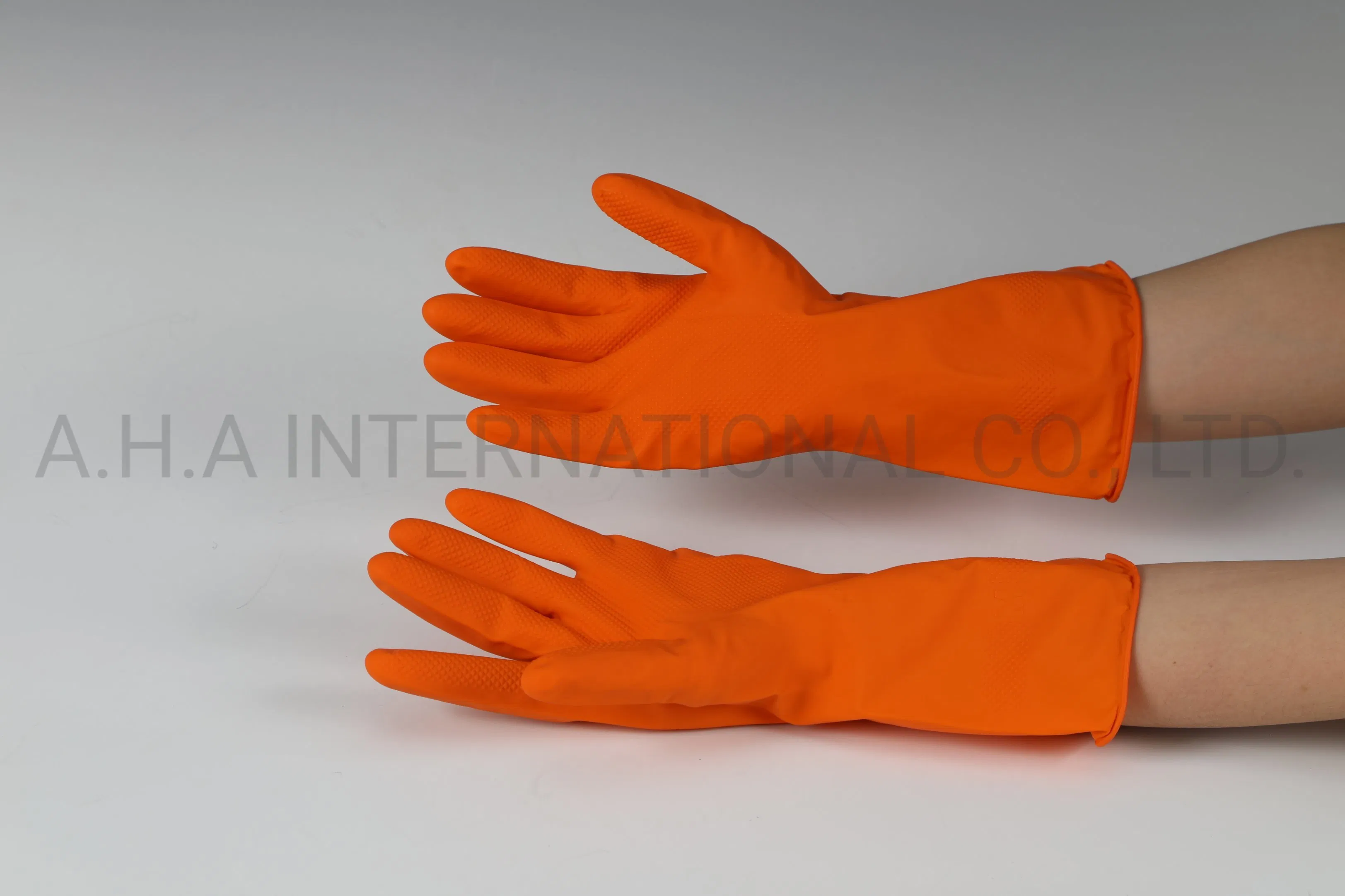 Free Samples Kitchen Dishes Washing Latex Spray Flocklined Glove
