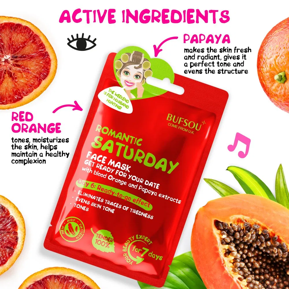 7days Face Sheet Mask Mask One Day One Pack for Different Skin Condition Every Day