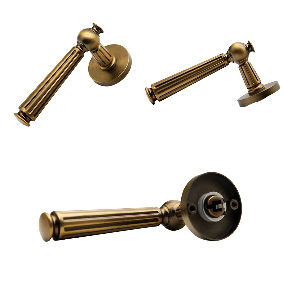 Building Hardware Goods Vintage Zinc Alloy Split Door Lever Handle Door Lock Door Handle Door Hardware for Wooden Door