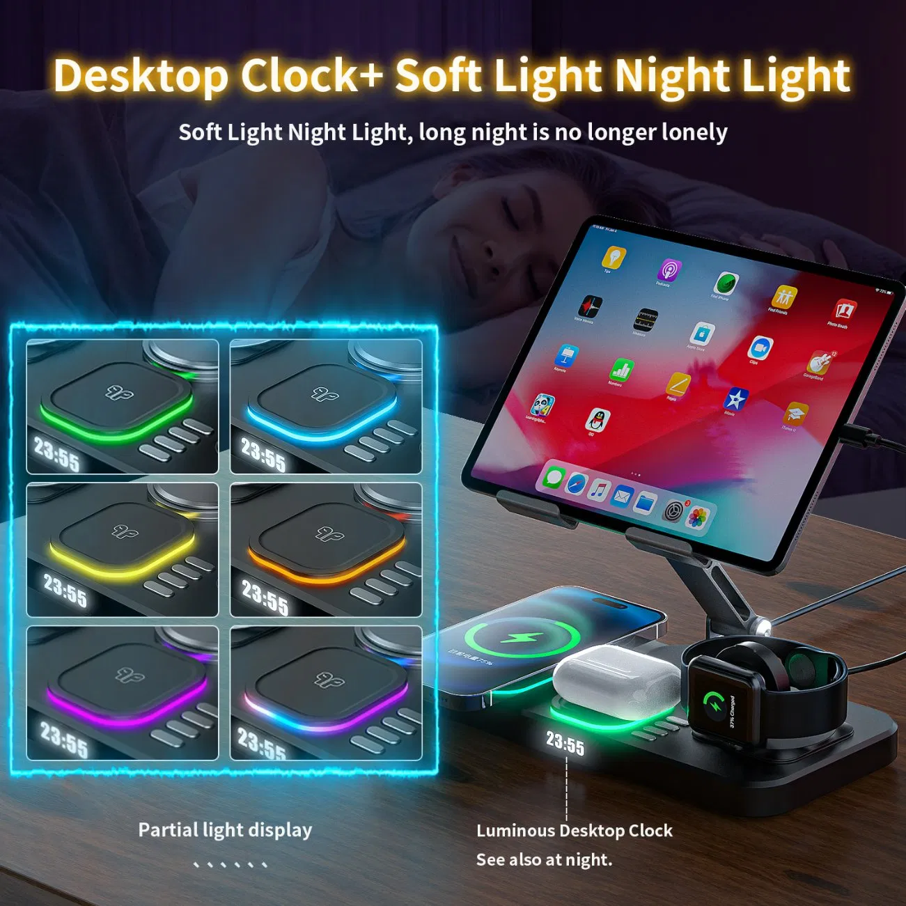 Беспроводная зарядка Y21MAX 10W+7.5W+5W для iPhone и iPad