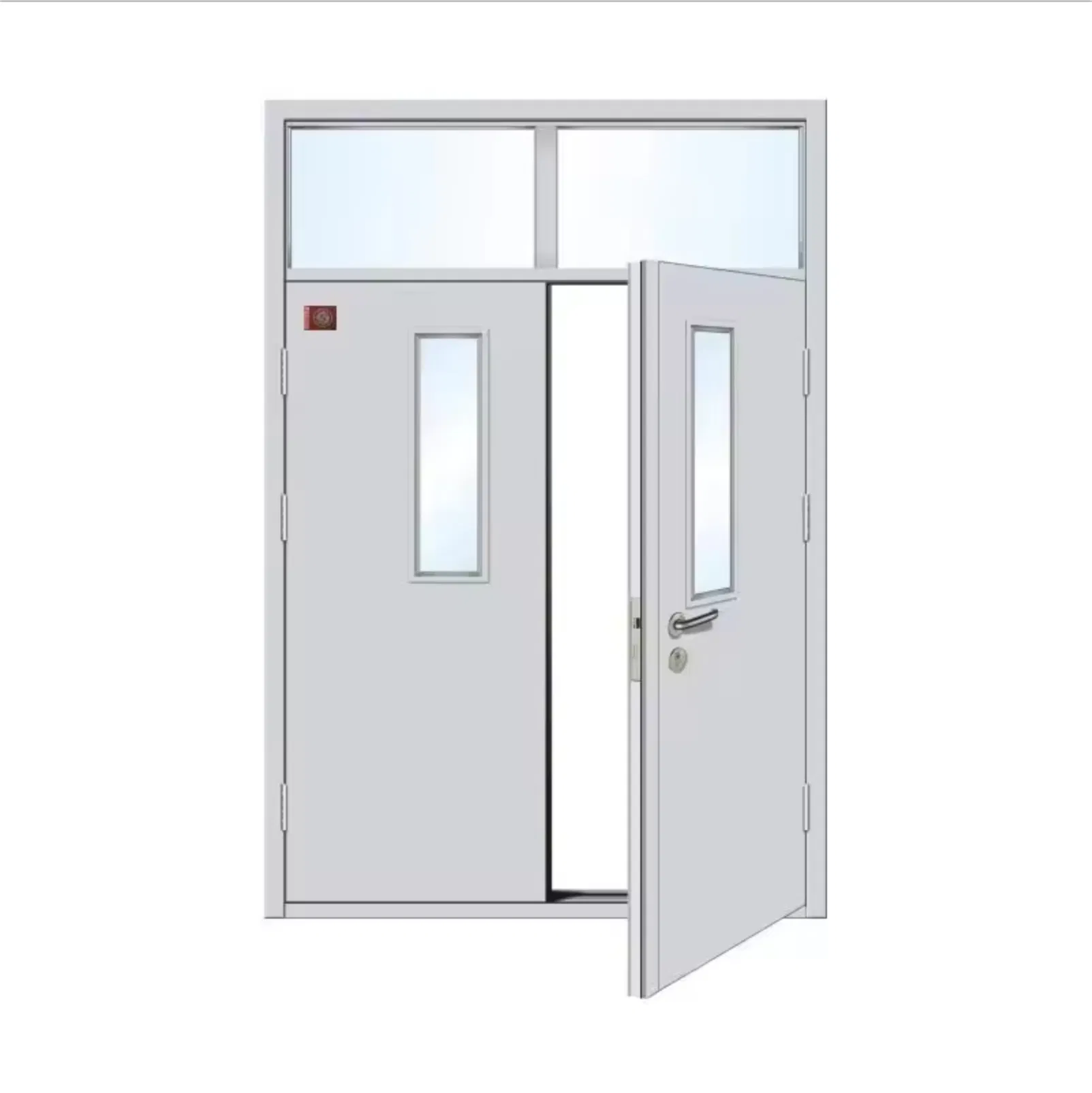 Commercial Steel Door with Fire Rating and Glass Panel