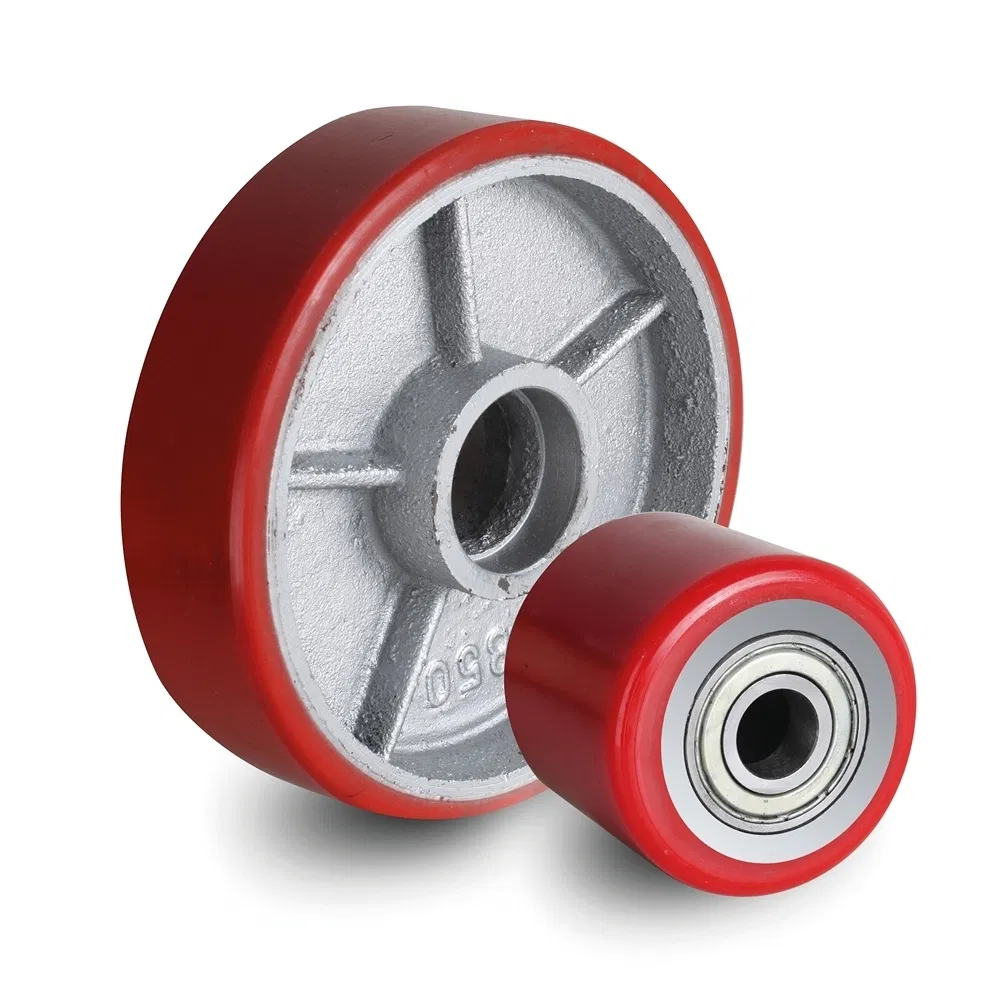 Streamlined Design Anti-Vibration Custom Cast Iron Core PU Polyurethane Forklift Caster