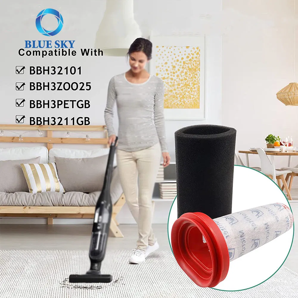 Washable Filter Kit Foam Filter Stick Filter Replacement for Boschs Athlet Vacuum Cleaner 25.2V Cordless Flexxo Part 12026520