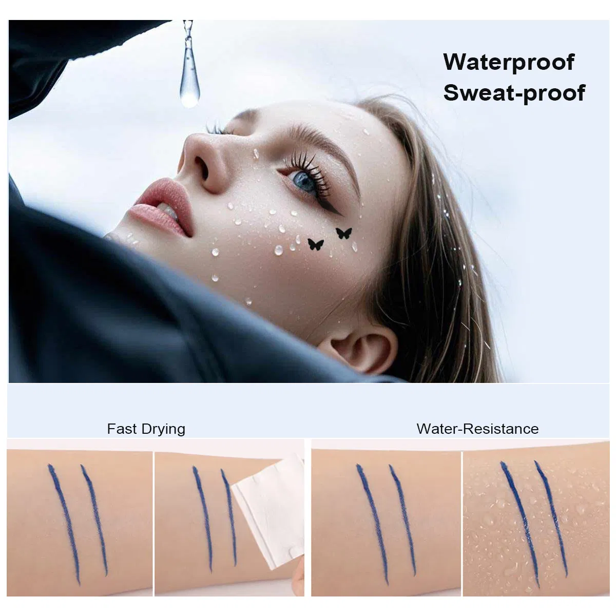 Waterproof Brown Blue Green Nude Purple Red Pink Gold Orange Liquid Eyeliner