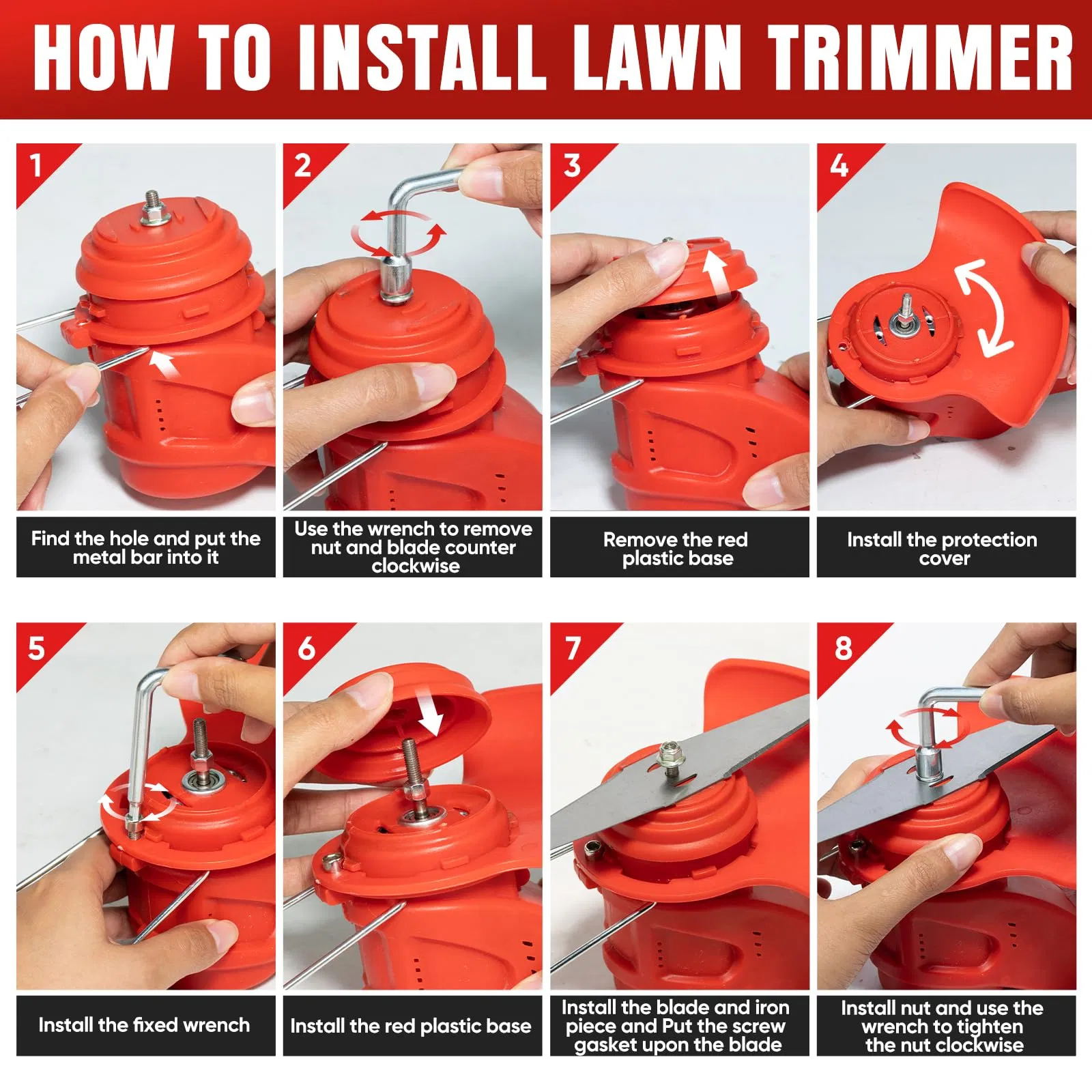 Handy Grass Cutter Trimmer Brush Cutting Machine Cutters Push Types with Tct Round Blade Head