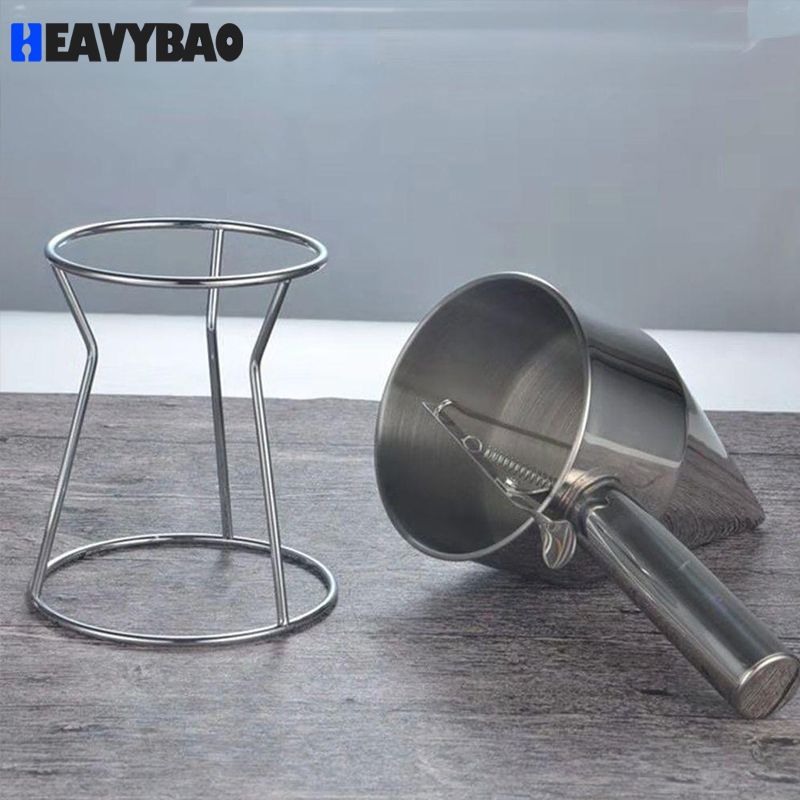 Heavybao Stainless Steel Waffle Batter Dispenser Cooking Tool Funnel
