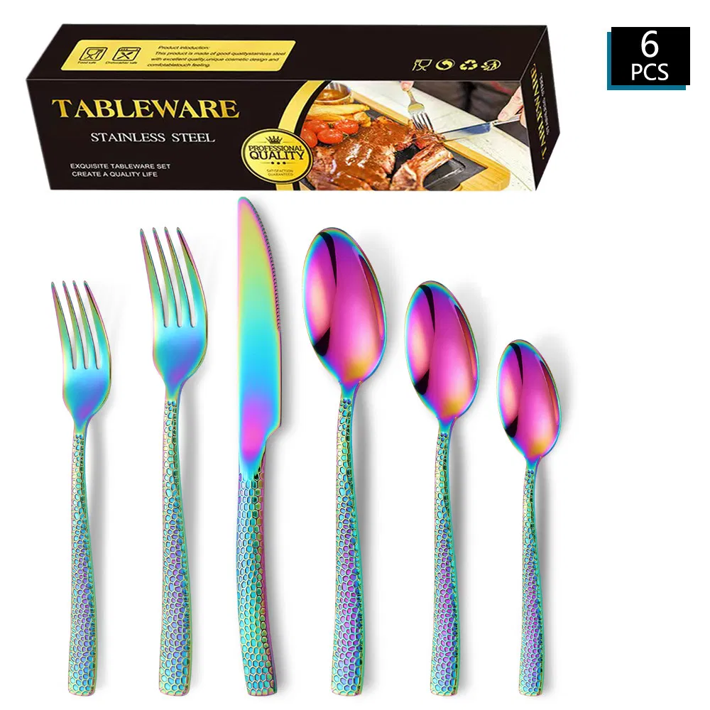 Elegant Stainless Steel Cutlery Set with 6 Pieces for Modern Dining