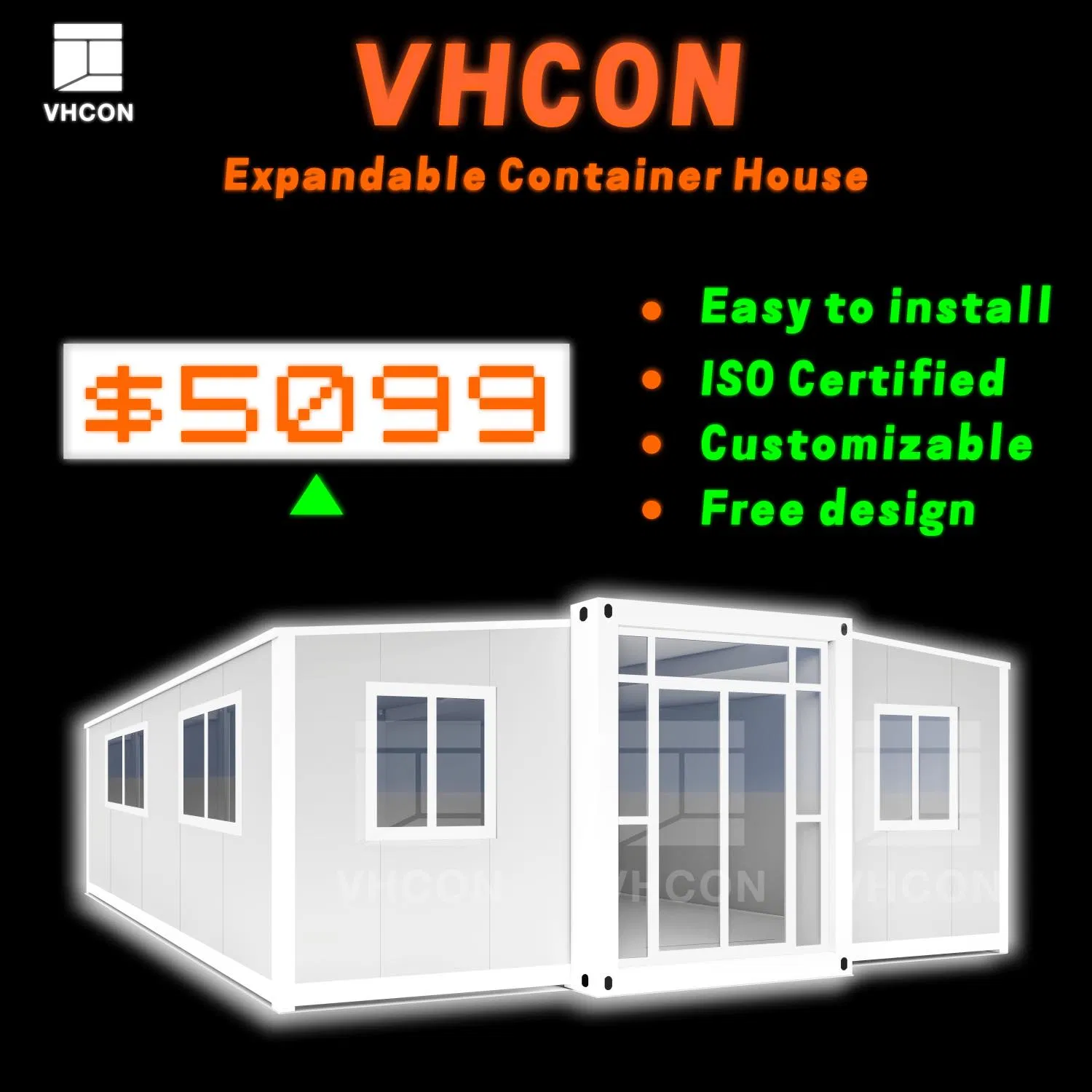 Modern 2 Bedrooms Installation Luxury Mobile Folding Prefabricated 20FT 40FT Home Hotel Expandable Container House