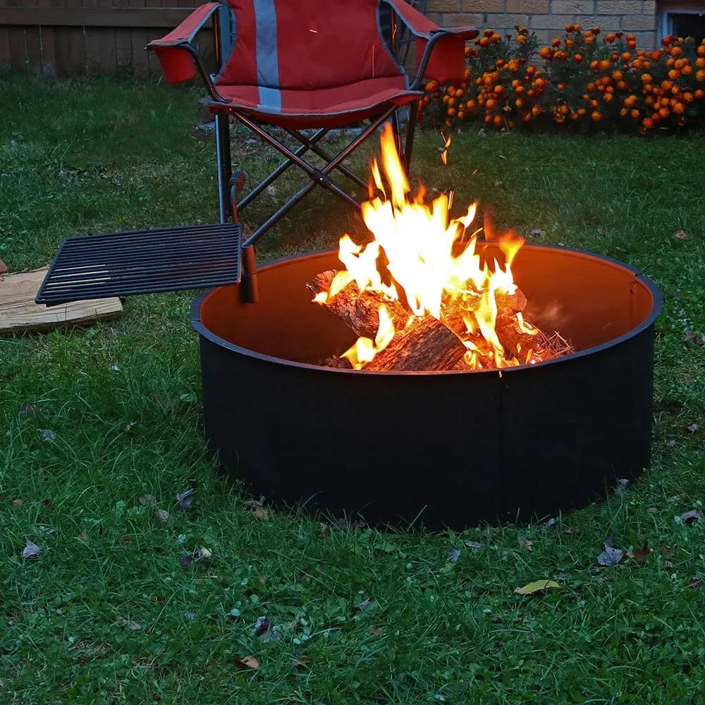 Easy to Assemble Fire Pit with Swivel Grate Round Fire Pit