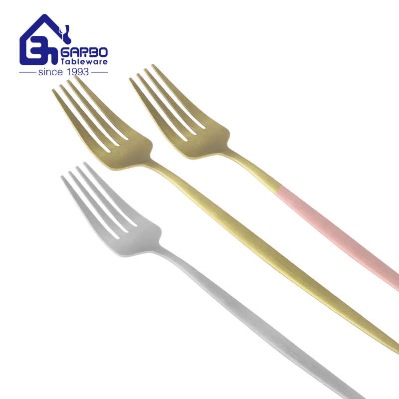 24PCS Set Plastic Bag 410ss Stainless Steel Cutlery Dinner Knife Fork Tea Spoon Golden Plating