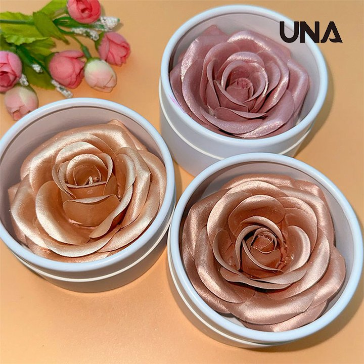 3D Rose Blush Highlighter Makeup Cheek Contour Shimmer Flower Petals 3D Rose Blush Facial Makeup