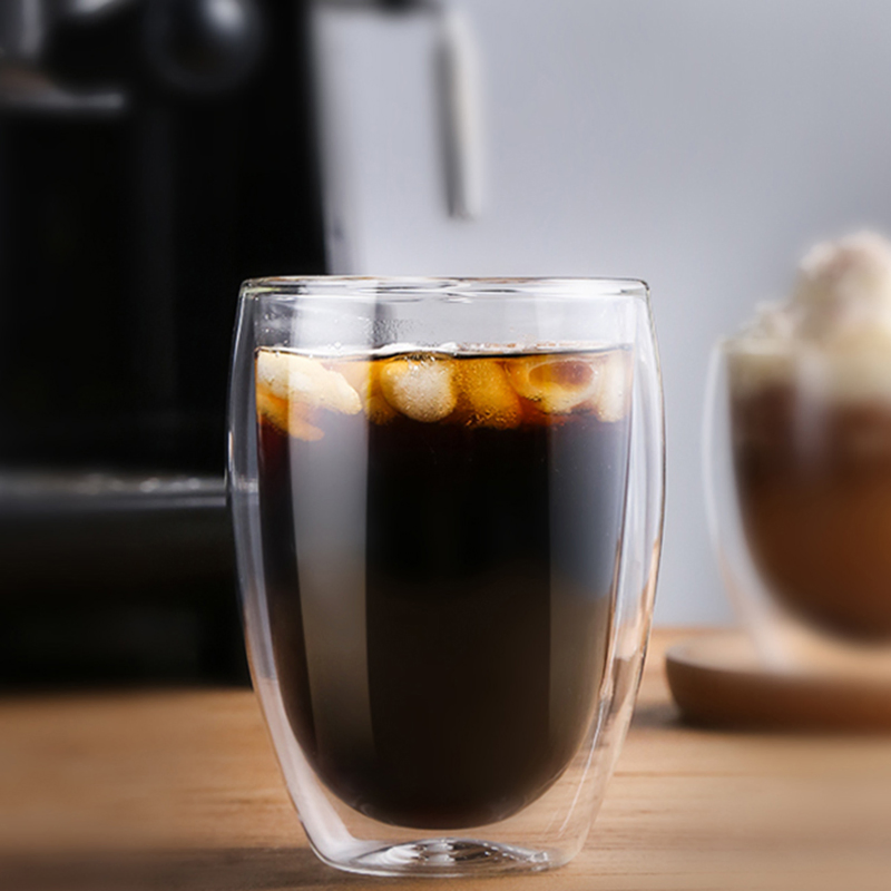 Handmade Reusable Double Wall Insulated Clear Glass Coffee Tea Mug Espresso Mugs Latte Mug Cappuccino Cups Drinking Water Milk Tableware Glassware