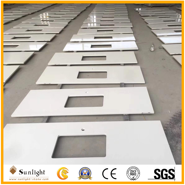 Customize Best Quality Cheap Quartz Stone Vanity Tops for Bathroom