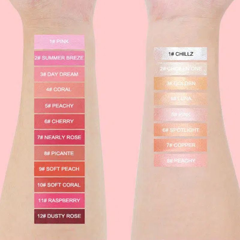Private Label Waterproof Duo End Creamy Blush Stick Blusher with Brush