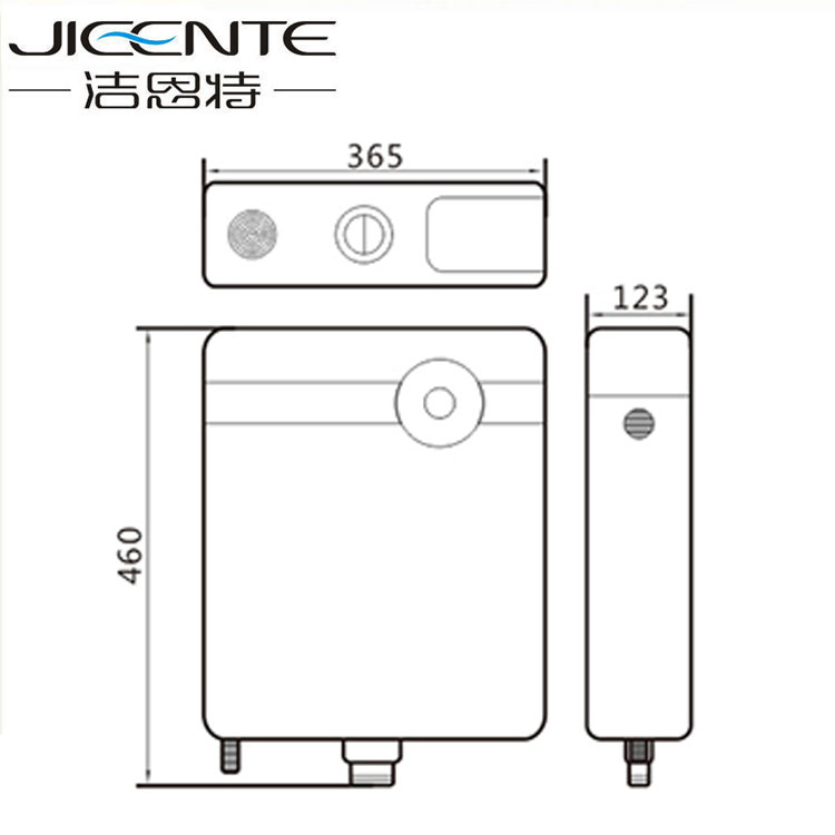 Wall Mounted Key Sticker Square Plastic Toilet Tank