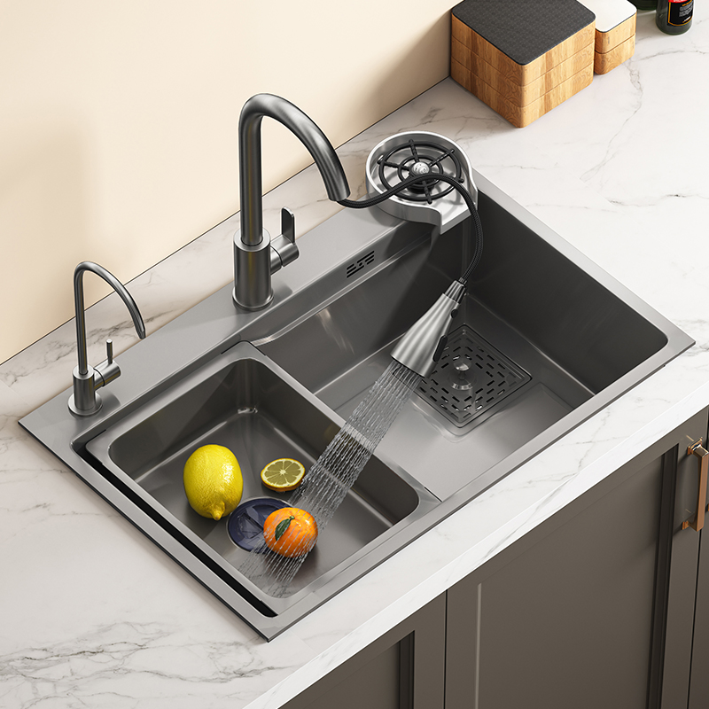 Kitchen Sink 80cm Multi-Functional Stainless Steel Sink Kitchen Counter Mounted