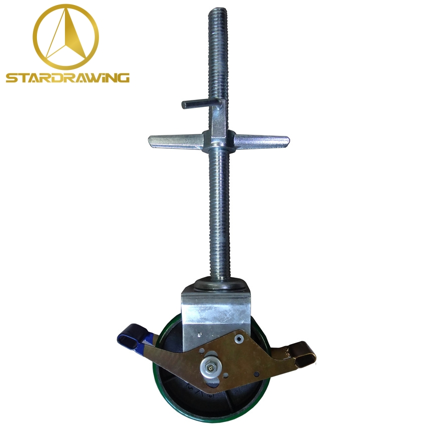 Stardrawing 6 8 Inch Quick Install Adjustable Threaded Stem Scaffolding Castor Wheels