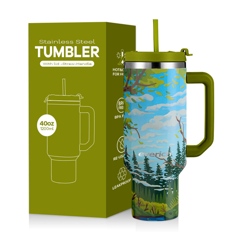 Термокружка 40 унций с логотипом, вакуумная, с трубочкой