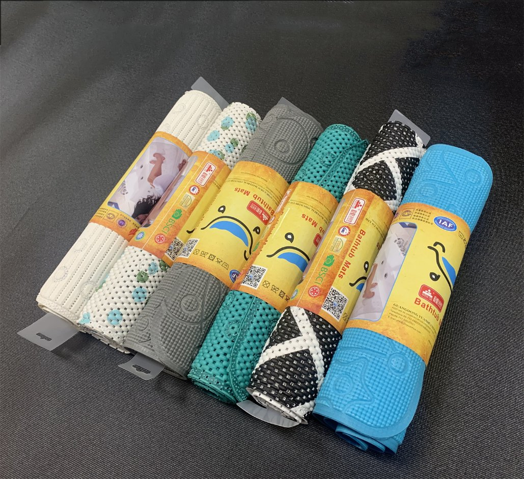 Factory Supply Custom Color or Size Non-Slip Bathtub Soft Bathroom SPA Bath Mat with Strong Suction Cups