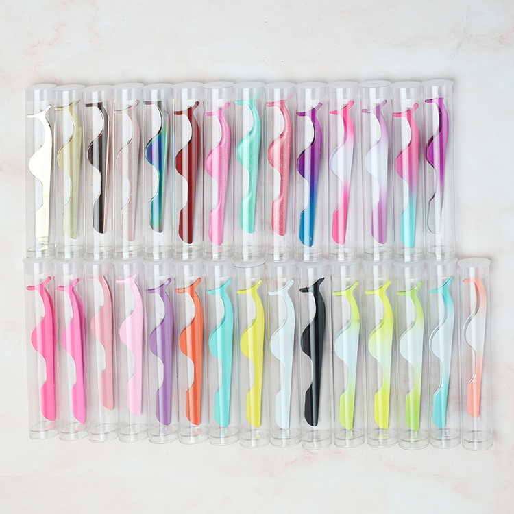 Wholesale Beauty Lash Tweezers Sets White Titanium Tweezers Bulk Eyelash Tools Private Label Eyelash Tweezers