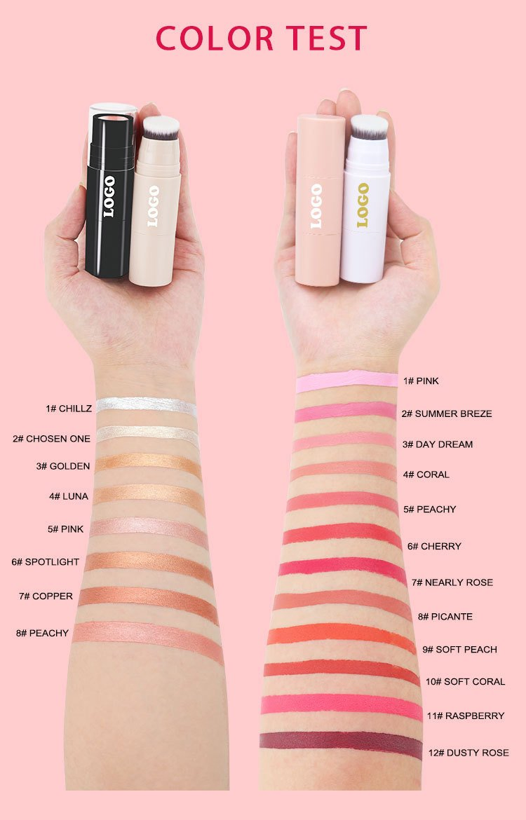 Private Label Makeup Foundation Face Concealer Cream Bronzer Contour Stick with Brush