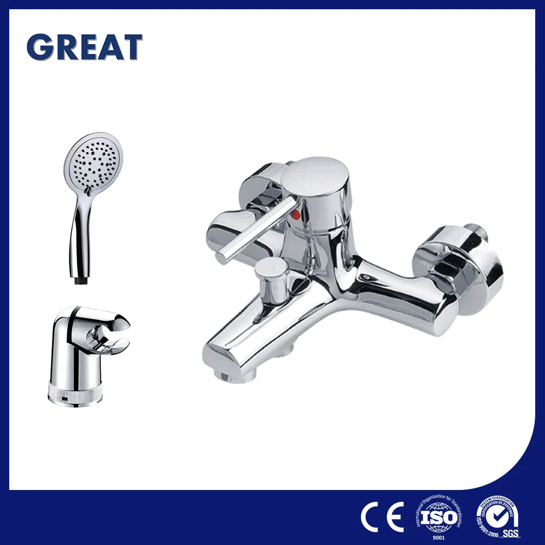 Great Chrome Bathroom Faucet Factory Wholesale Bathtub Tap Gl4103m40 Chrome Single Lever Bath Faucet China Bright-Silver Bathtub Faucet with Diverter