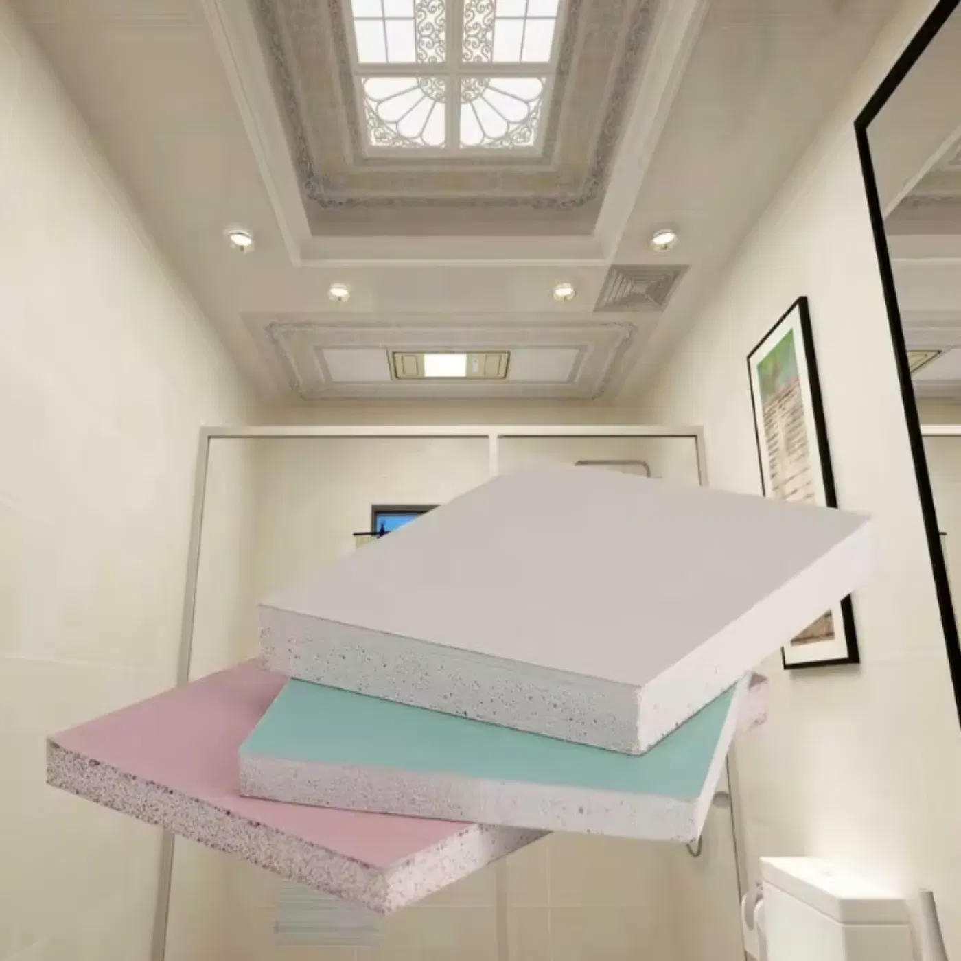Moisture Proof Plasterboard Decoration Waterproof Gypsum Board Wall Panel Material Supplier Construction Cladding Wall Covering Wall Decoration