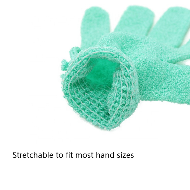 Wholesale Five Finger Body Nylon Custom Shower Mitt Scrubber Exfoliating Bath Gloves