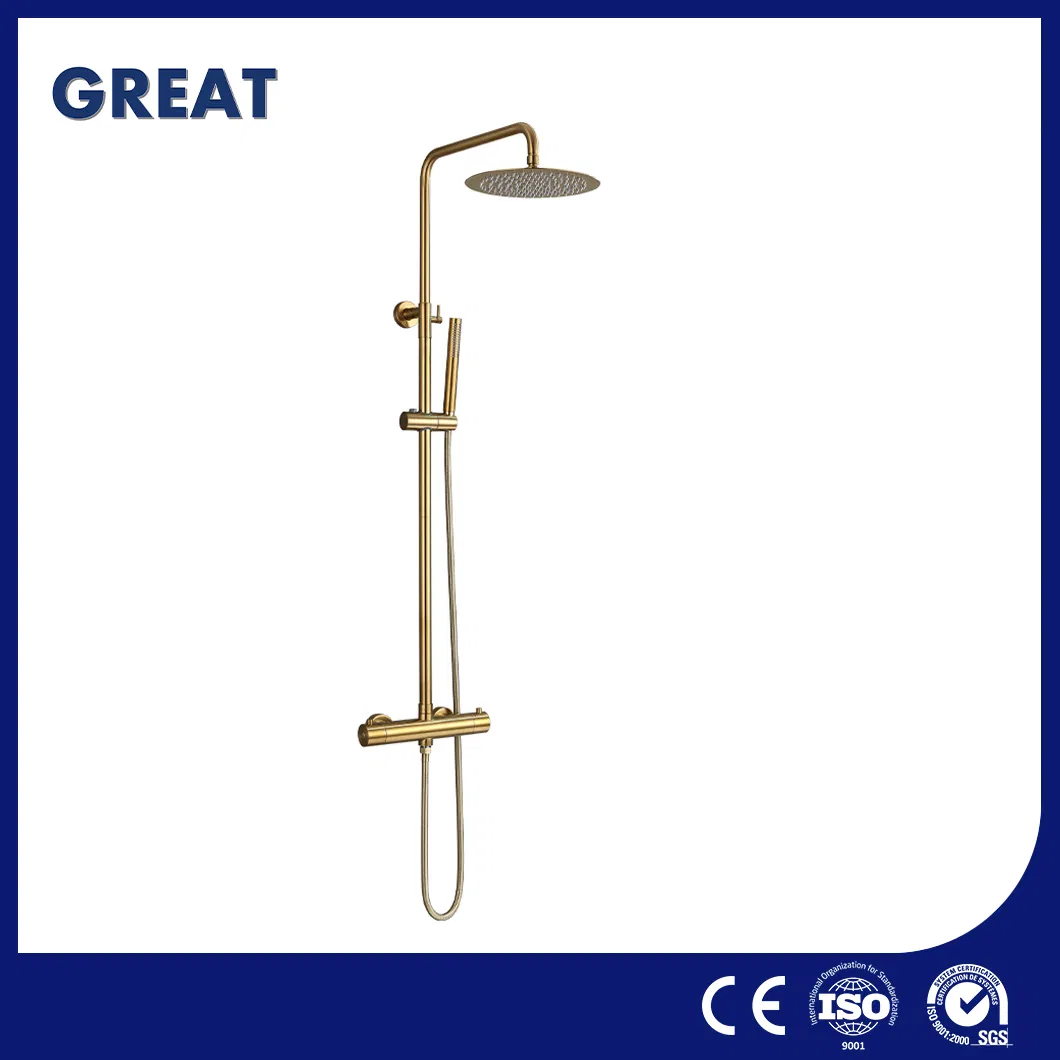 Great Wall Shower Column Manufacturing Wall Mounted Shower Column China GLS4926LG Modern Wall Mounted Bath Rainwater Shower Set