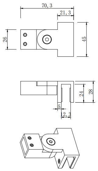 Bathroom Shower-Glass Hardware Accessories Patch-Fitting Adjustable Swiveling Fixed-Panel Pipe Fitting