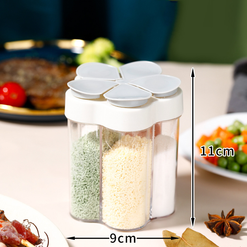 Multi Functional Household Salt Sealed Moisture-Proof Integrated Five Grid Kitchenware Set