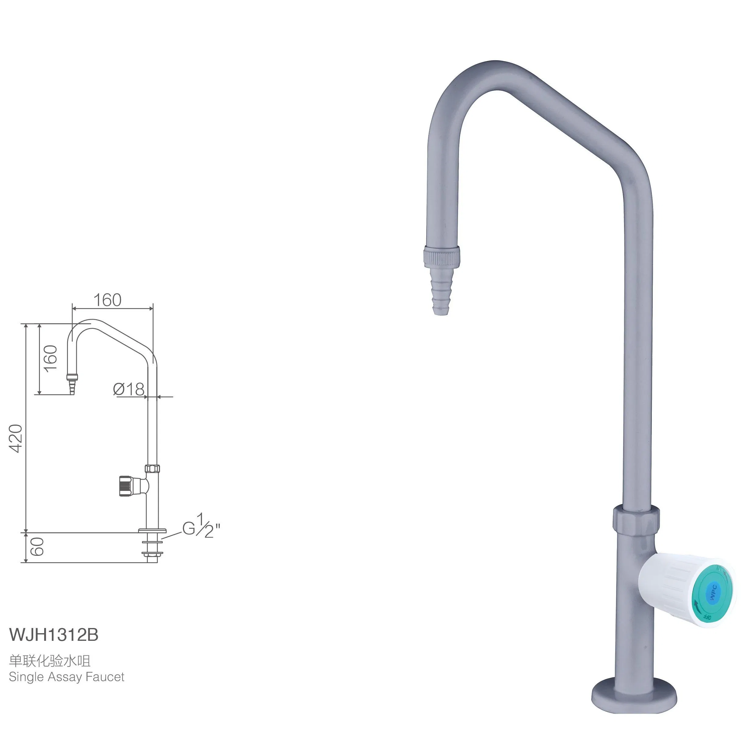 Лабораторный кран из латуни с одним изливом