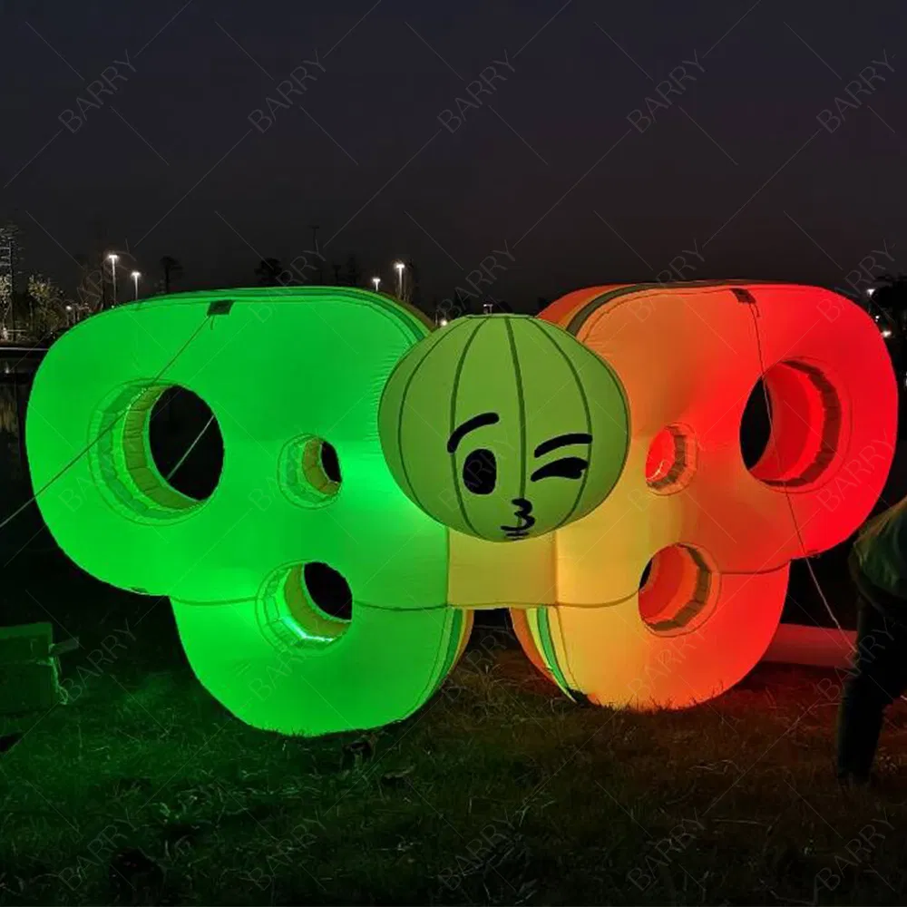 Custom Giant LED Light Colorful Inflatable Butterfly for Square Decoration