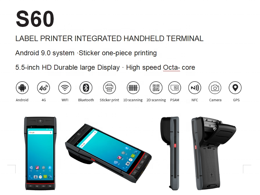 5.5-Inch Touch Screen Android Handheld PDA Terminal with Thermal Receipt Printer