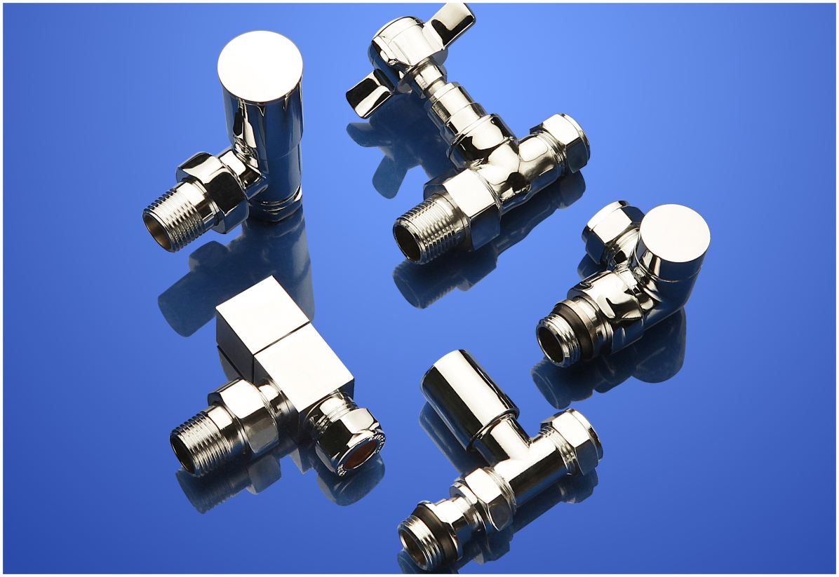 15mm X 1/2" Angle Thermostatic Radiator Valve with Adaptor