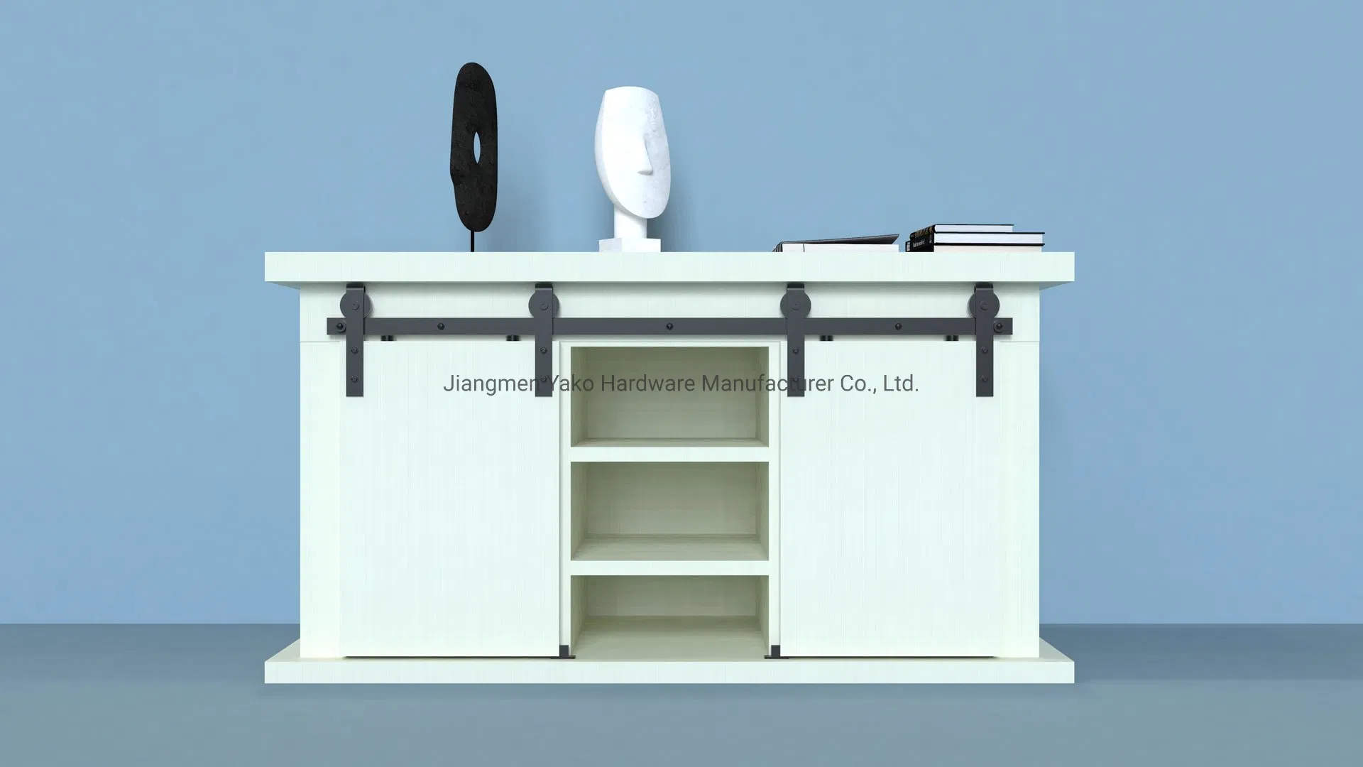 Mini Sliding Barn Door Hardware Kit for Closet Wooden Cabinet Door