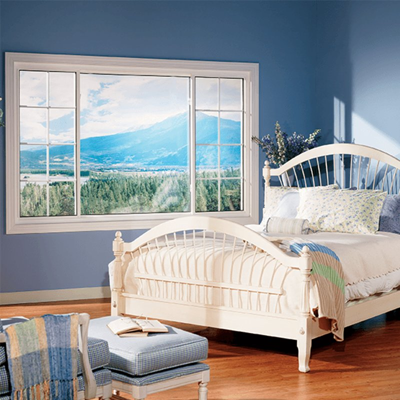 Modern Dual-Track Design PVC Sliding Windows